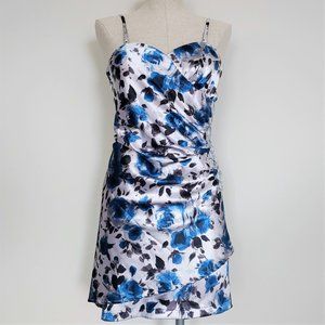 NWT Coqueta Couture Satin Floral Strappy Dress XL